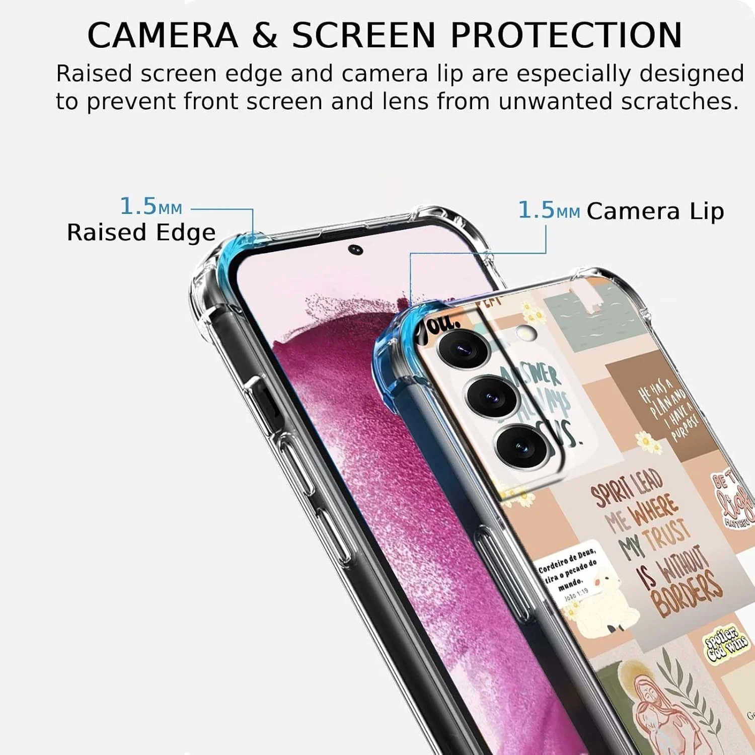 قاب گوشی سامسونگ گلکسی اس 22 با طرح نقل قول های مذهبی، طرح آیات کتاب مقدس، کاور ژله ای نرم و شفاف، 6.1 اینچ (مذهبی، اس 22)