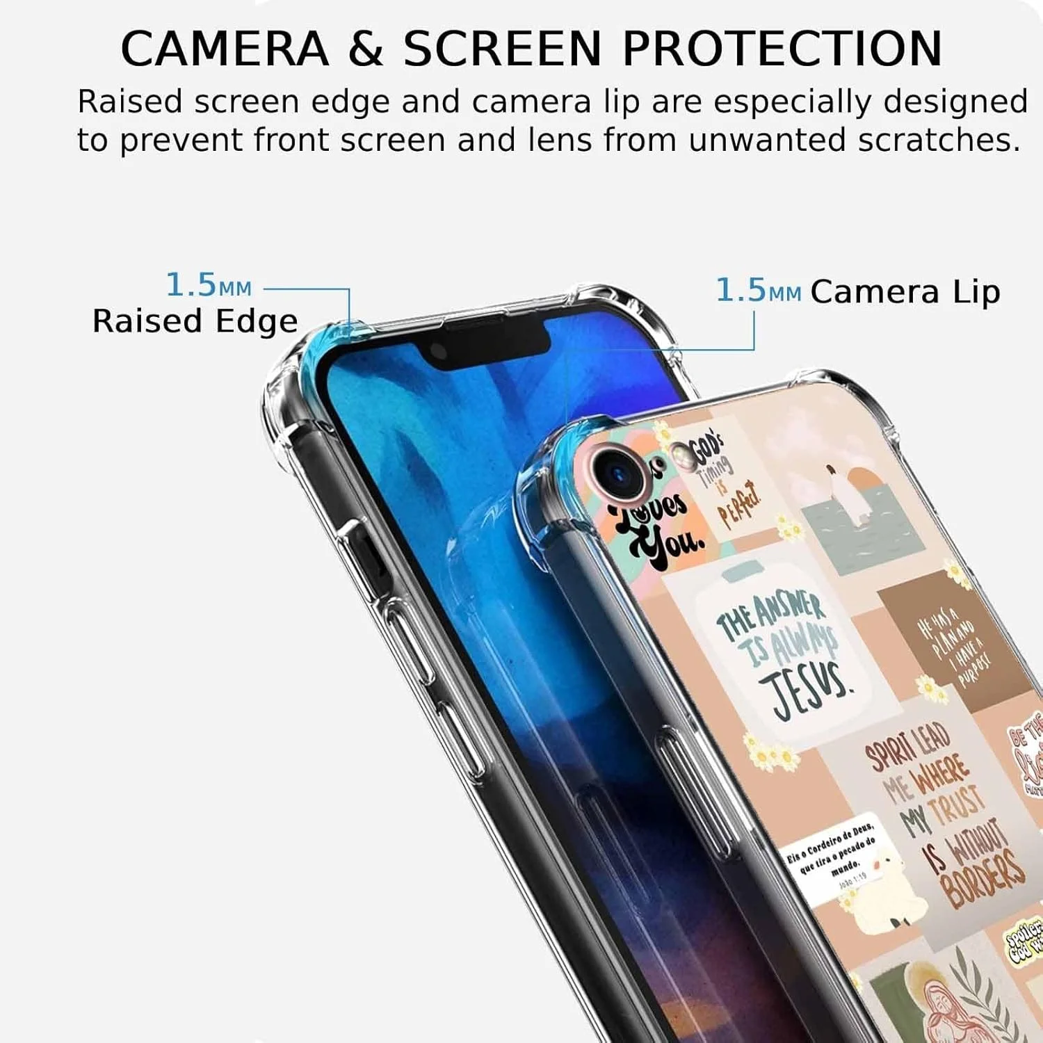 قاب محافظ گوشی آیفون SE 2nd/SE 3rd، آیفون 7/8 با طرح نقل قول های مذهبی، طرح آیات کتاب مقدس، قاب نرم و شفاف TPU، 4.7 اینچ (مذهبی، 7)