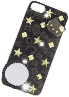 کاور آی‌درس طرح [Hello Kitty] مناسب آیفون 5، نگین‌دار مشکی