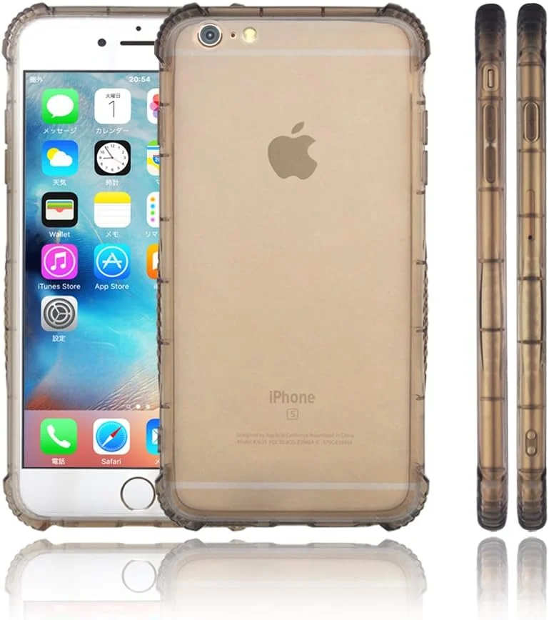 کاور ژله‌ای نرم و شفاف گوشی آیفون 6s/6 پلاس [HANATORA Japan] ساخته شده از مواد TPU - به همراه محافظ صفحه نمایش (خاکستری)