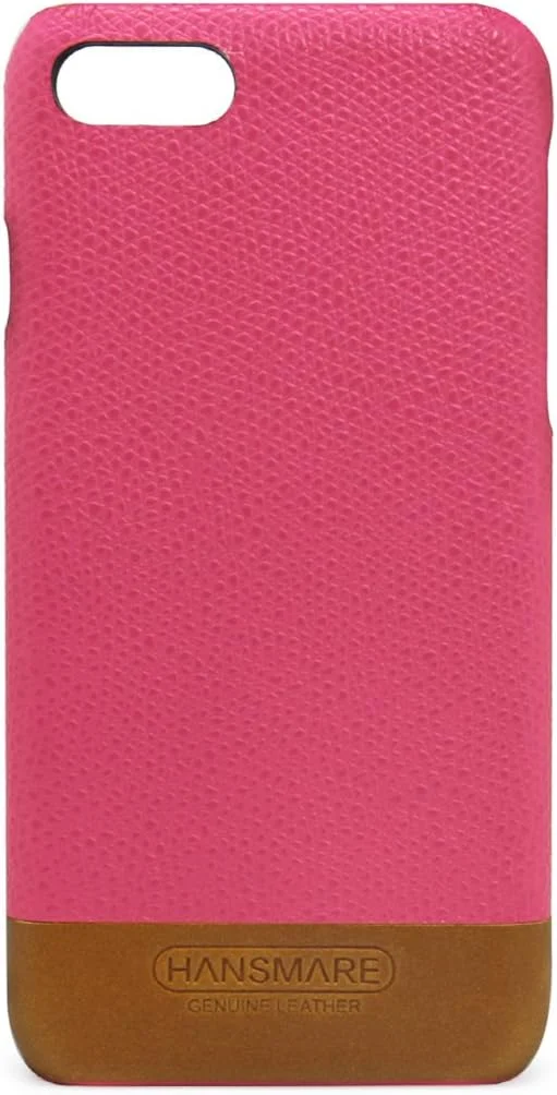 قاب چرمی گوشی آیفون SE (نسل 3/2)/8/7 - صورتی - طراحی باریک و مدرن با ساختار داخلی پلی کربنات