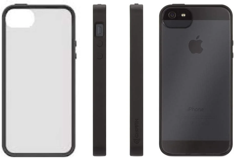 کاور محافظ شفاف Griffin 605509-RVFB Reveal مناسب برای آیفون 5 - تک عددی - بسته بندی خرده فروشی - مشکی/شفاف