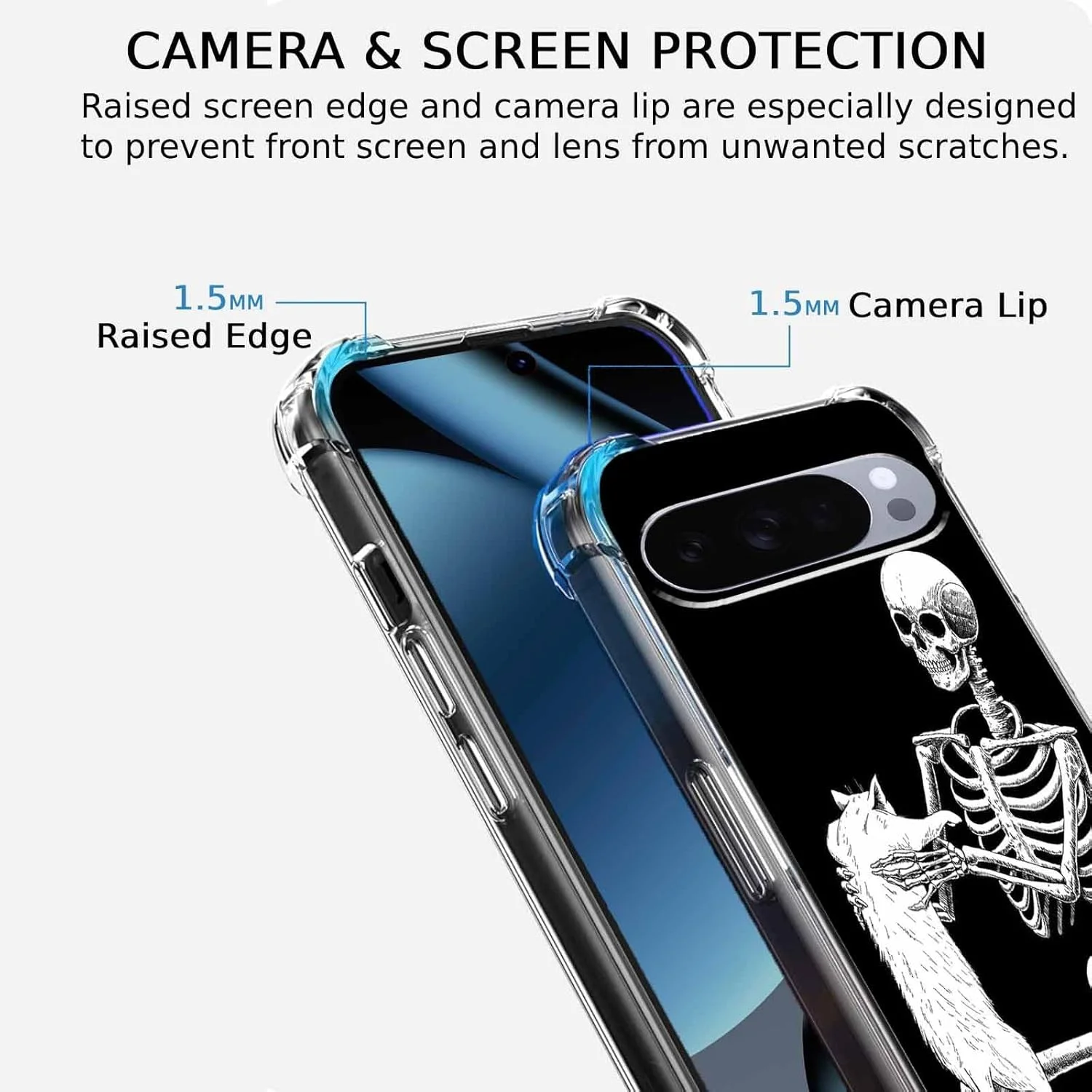 کاور گوشی گوگل پیکسل 10/10 پرو با طرح جمجمه، طرح اسکلت و گربه زیبا، کاور محافظ TPU نرم و باریک شفاف، 6.3 اینچ (جمجمه، P10) کاور گوشی گوگل پیکسل 10/10 پرو با طرح جمجمه، طرح اسکلت و گربه زیبا، کاور محافظ TPU نرم و باریک شفاف، 6.3 اینچ (جمجمه، P10)