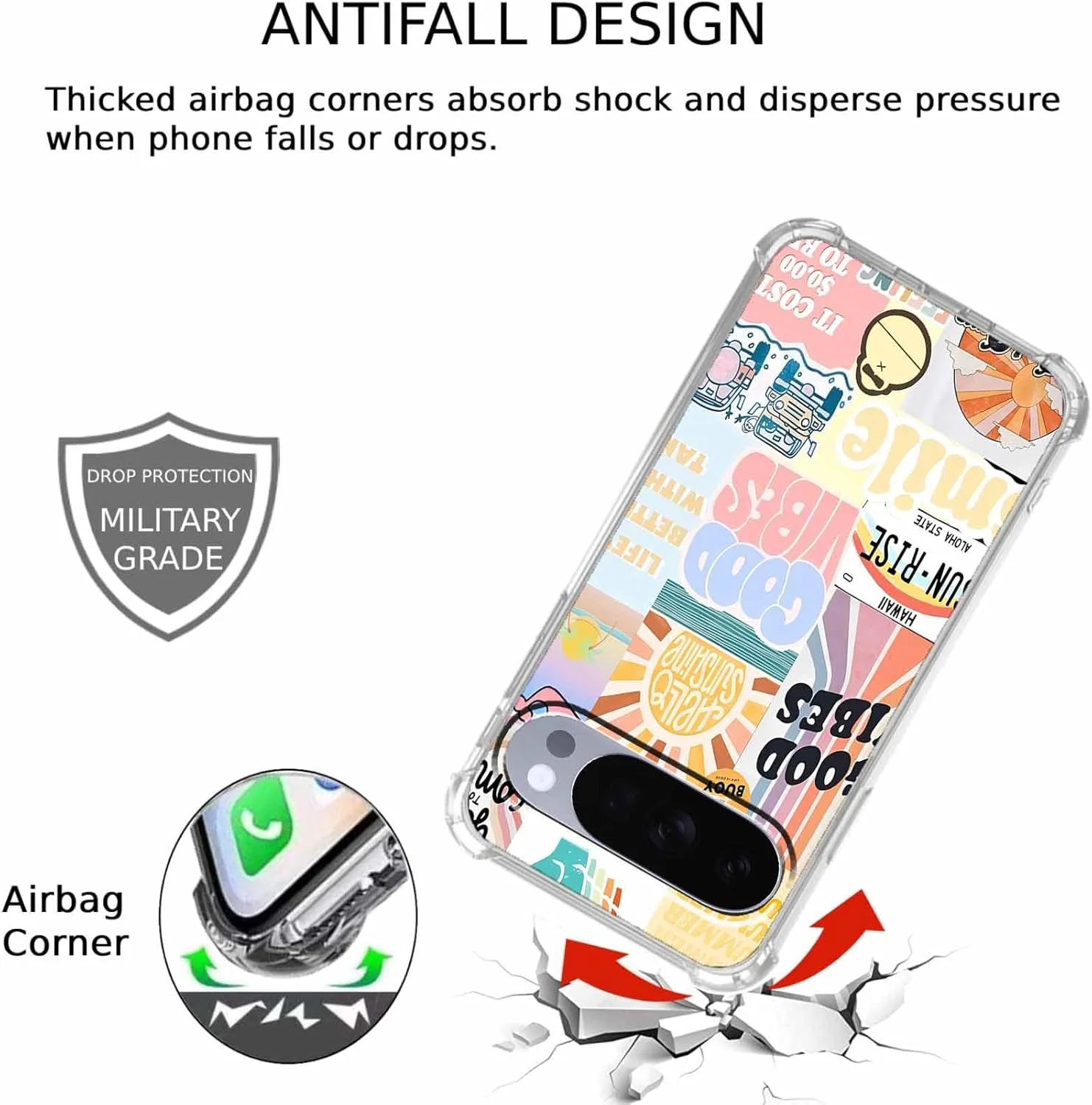 کاور گوشی گوگل پیکسل 10/10 پرو با طراحی زیبا، کولاژ نقل قول های مثبت، کاور محافظ TPU نرم و باریک شفاف، 6.3 اینچ (خوب، P10)