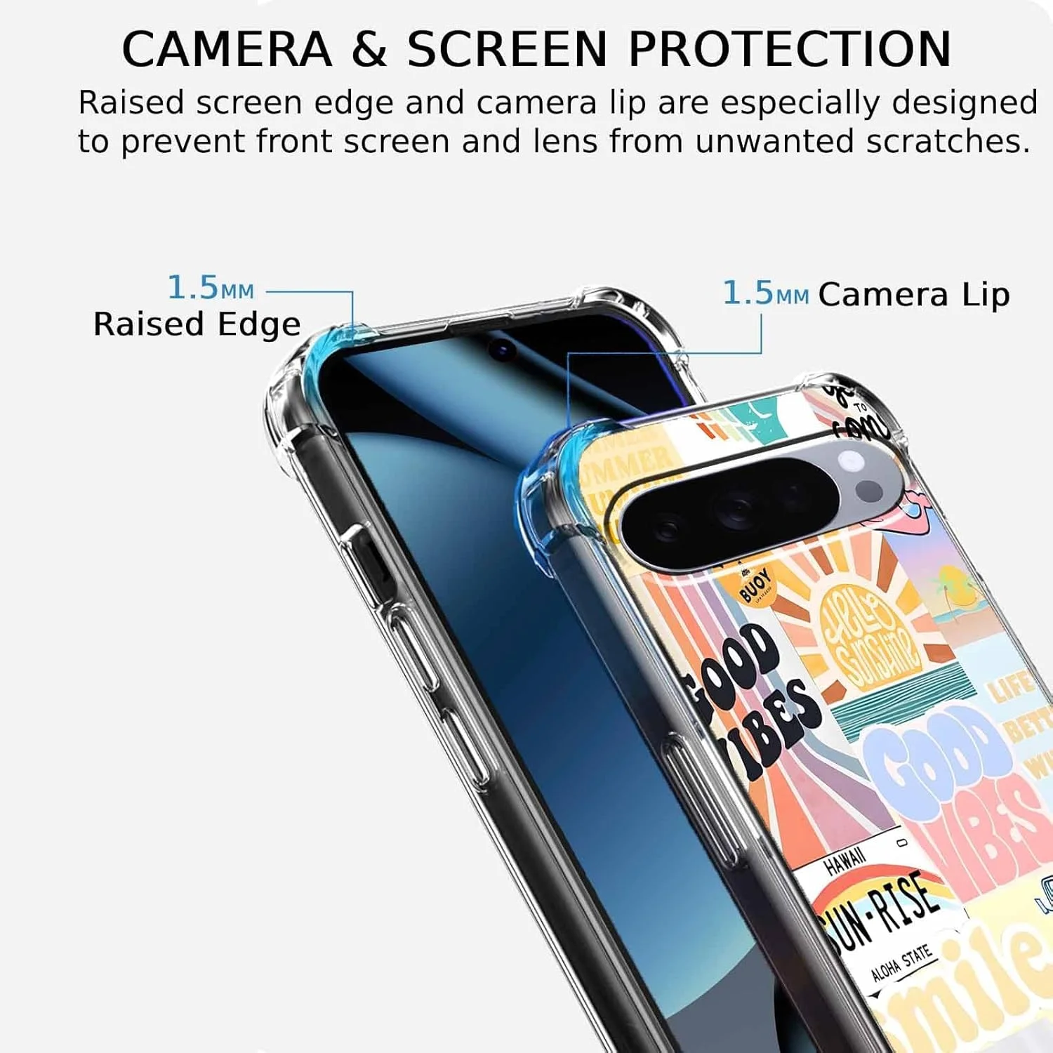 کاور گوشی گوگل پیکسل 10/10 پرو با طراحی زیبا، کولاژ نقل قول های مثبت، کاور محافظ TPU نرم و باریک شفاف، 6.3 اینچ (خوب، P10)