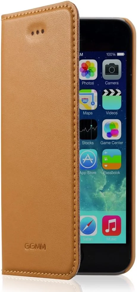 قاب چرمی و PC مدل Window-A5 بژ GGMM برای آیفون 5/5S کد iPh01707