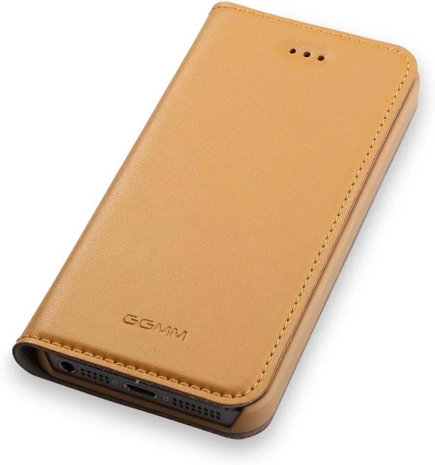 قاب چرمی و PC مدل Window-A5 بژ GGMM برای آیفون 5/5S کد iPh01707