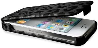 کیف چرمی تاشو مدل پلنگی مشکی Puro IPC4LEOBLK مناسب برای آیفون 4/4S