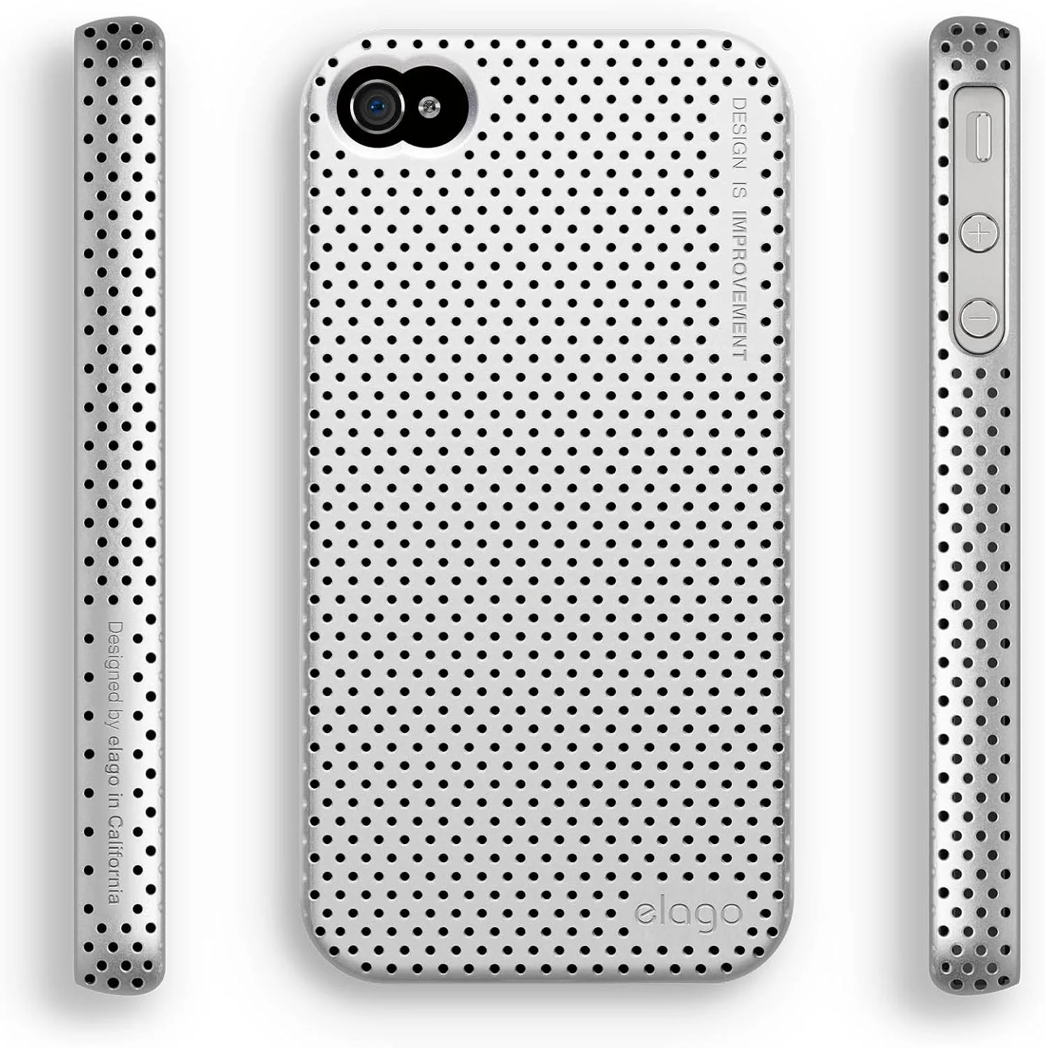 محافظ گوشی Elago S4 Breathe2 مناسب برای آیفون 4/4S - نقره ای متالیک SF + محافظ صفحه نمایش شفاف حرفه ای HD