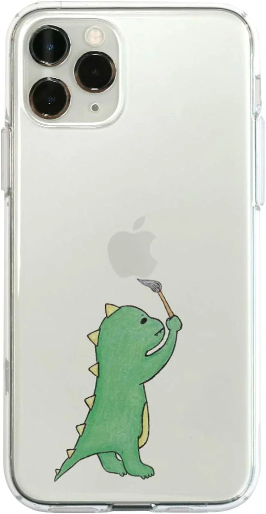کاور محافظ ژله ای شفاف Dparks DS17234i58R مناسب برای آیفون 11 پرو، طرح دایناسور سبز (Deer Parks) سایز 5.8 اینچ