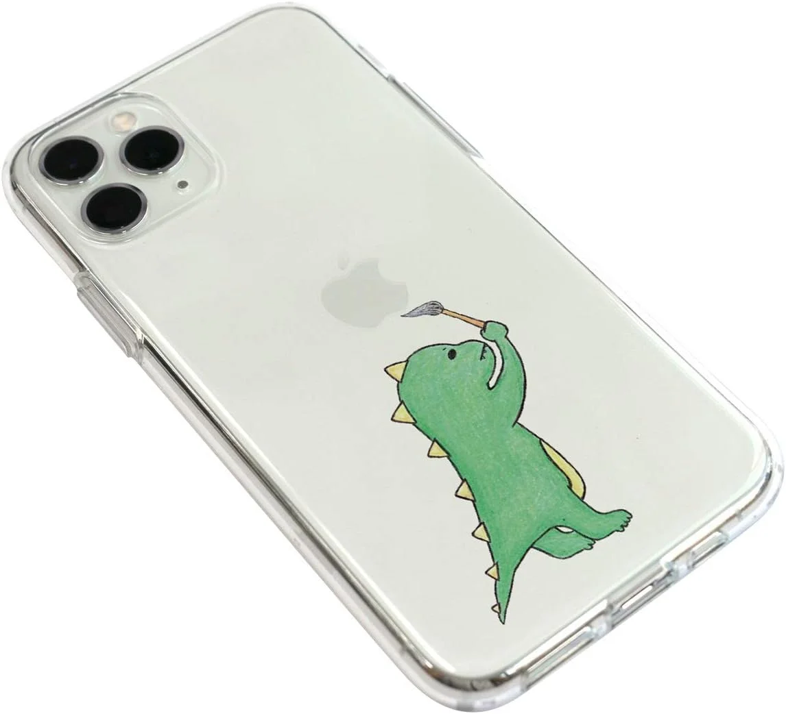 کاور محافظ ژله ای شفاف Dparks DS17234i58R مناسب برای آیفون 11 پرو، طرح دایناسور سبز (Deer Parks) سایز 5.8 اینچ