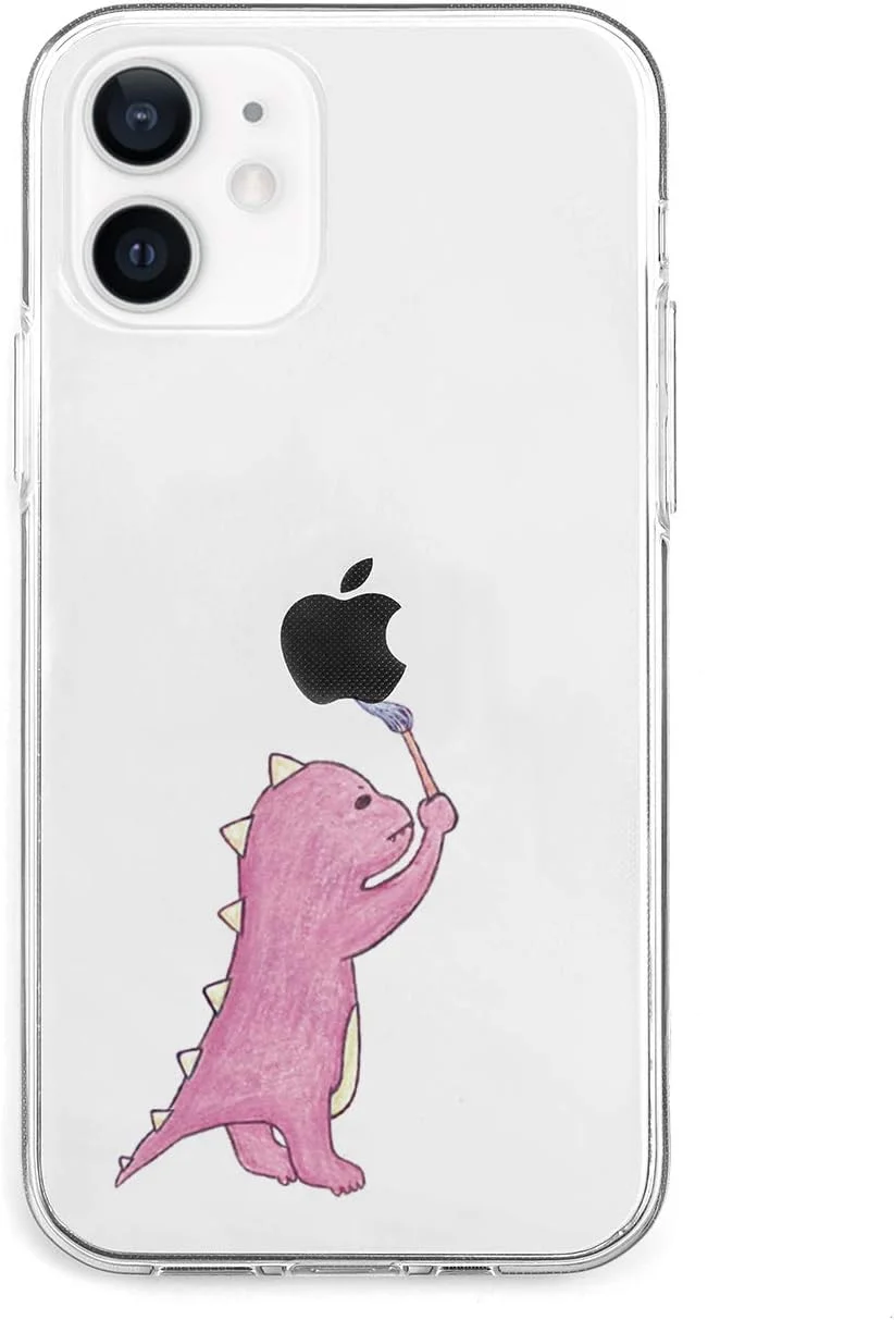 قاب محافظ شفاف آیفون 12 و 12 پرو آکان، طرح دایناسور، نرم، ضد چسبندگی، TPU، شارژ بی‌سیم Qi، پوشش آیفون 12 پرو، طرح سافت و شفاف، نقاشی ساروس