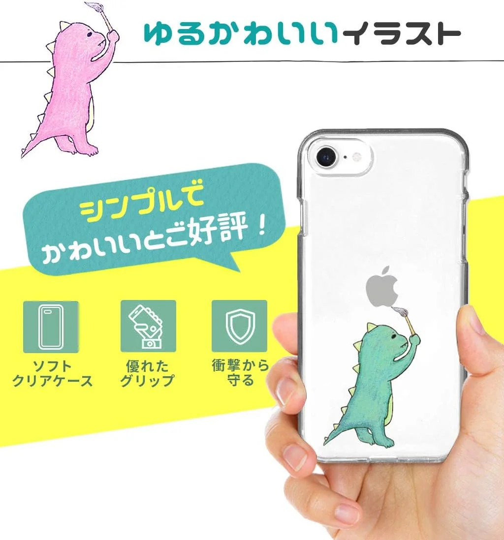 قاب محافظ شفاف آیفون 12 و 12 پرو آکان، طرح دایناسور، نرم، ضد چسبندگی، TPU، شارژ بی‌سیم Qi، پوشش آیفون 12 پرو، طرح سافت و شفاف، نقاشی ساروس