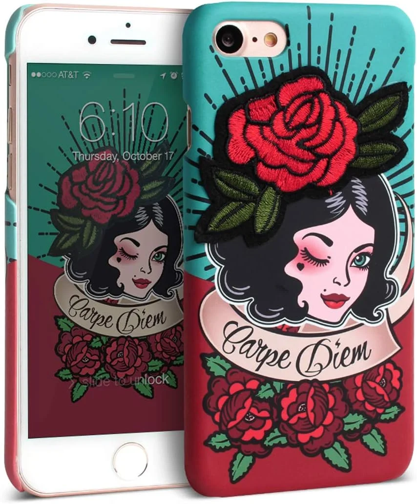 کاور گوشی آیفون SE / 8/7 مدل DESIGN SKIN DSK13404i8، طرح گرافیکی Carpe Diem/Rose