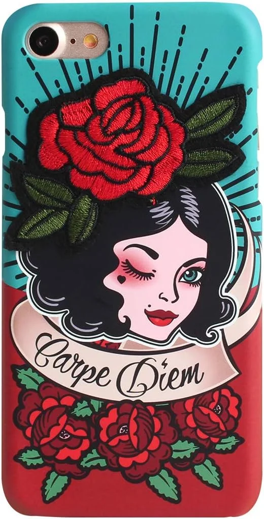 کاور گوشی آیفون SE / 8/7 مدل DESIGN SKIN DSK13404i8، طرح گرافیکی Carpe Diem/Rose