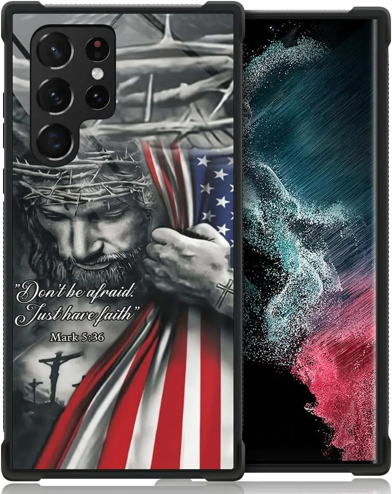 قاب محافظ DAIZAG سازگار با گوشی سامسونگ گلکسی S23 Ultra، قاب گوشی مقاوم در برابر ضربه، طرح پرچم آمریکا