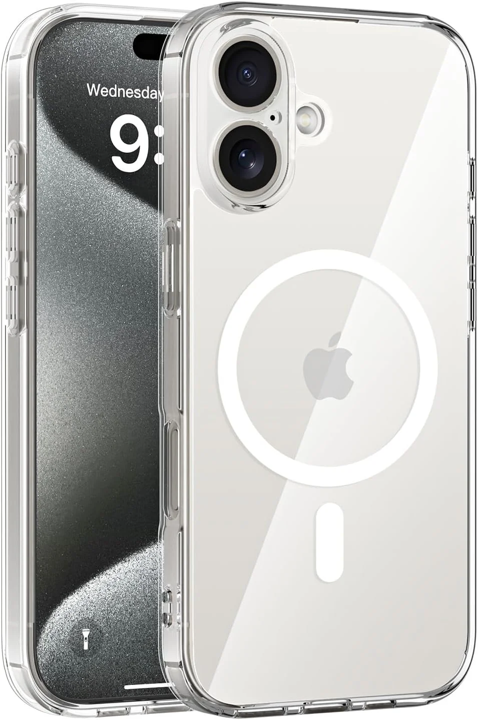 قاب آهنربایی COOLQO برای آیفون 16، سازگار با MagSafe، محافظت در برابر سقوط از ارتفاع 4.5 متری، پشت ضد خش، ضد زردی، ضد ضربه، باریک و شفاف