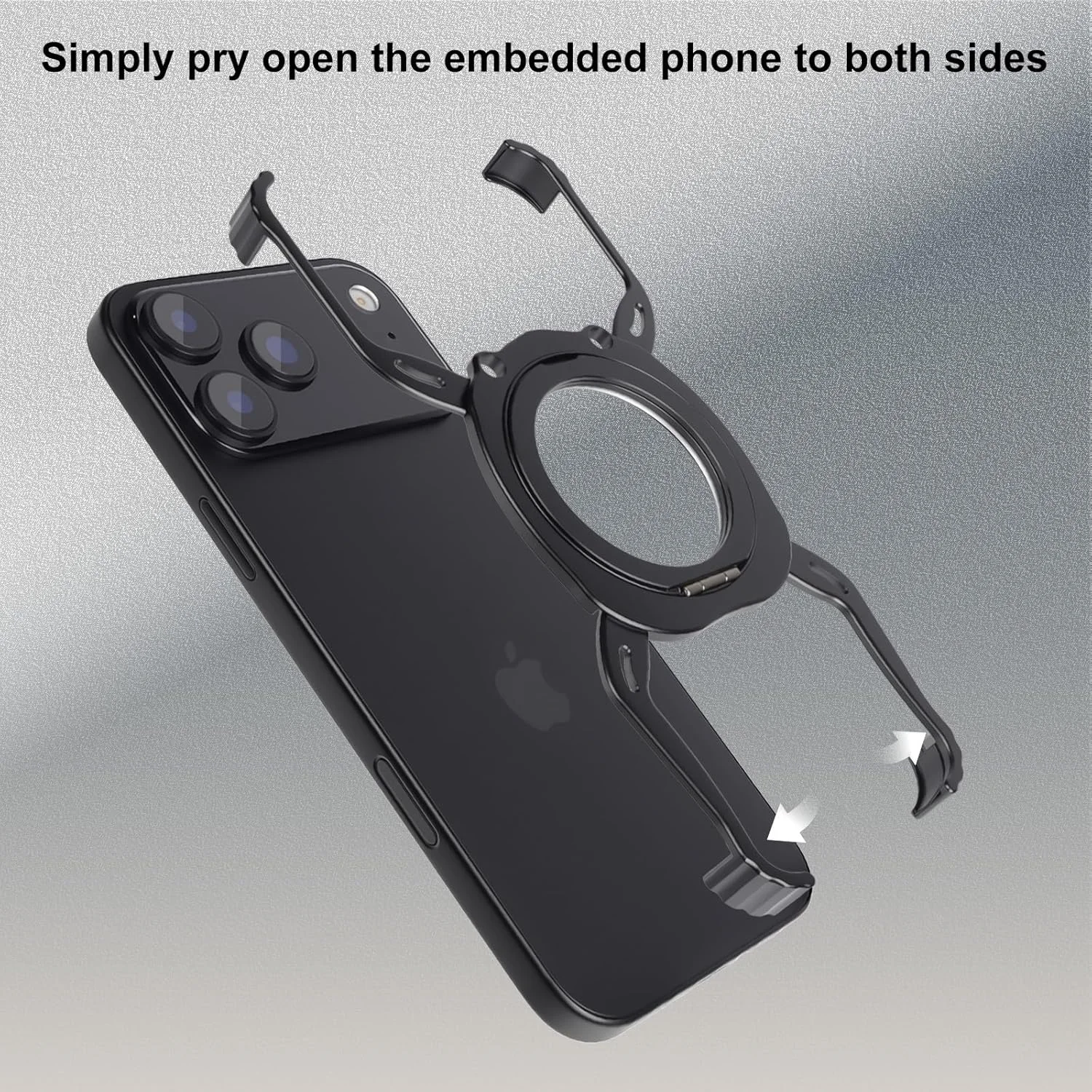 قاب فلزی بامپر بدون فریم برای آیفون 17 پرو با پایه و آهنربا، سازگار با مگ‌سیف، آلیاژ آلومینیوم بدون پشت و فریم، طراحی باریک و مقاوم در برابر ضربه در 4 گوشه (نقره‌ای)