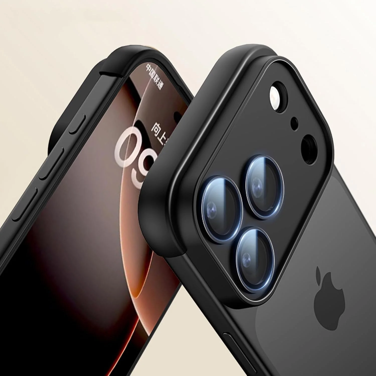 قاب محافظ لنز دوربین گوشی آیفون 17 پرو مکس، طراحی مینیمال بدون پشت، باریک، سبک وزن، جنس سیلیکون، سازگار با شارژر وایرلس MagSafe (نارنجی)