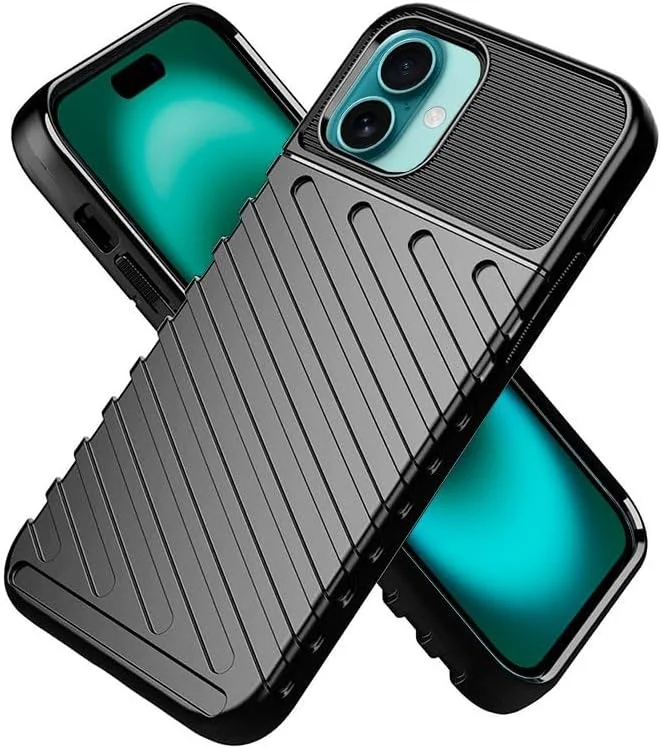 قاب محافظ مشکی رعدی برای آیفون 16 پلاس