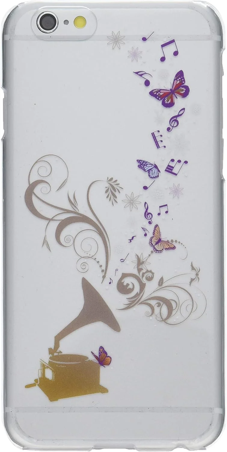 قاب سخت شفاف آیفون 6 (4.7 اینچ) طرح گرامافون به پروانه