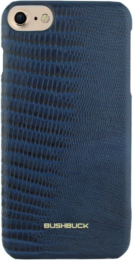 قاب گوشی آیفون 7، چرم طبیعی طرح مارمولک، رنگ: آبی مدل IP7LZBE