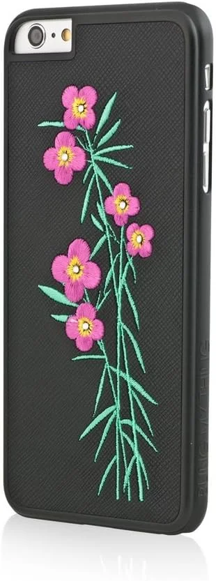 کیف چرمی طرح گل Bling My Thing Flora با عناصر سواروسکی برای آیفون 6 پلاس - بسته بندی خرده فروشی - مشکی/گل