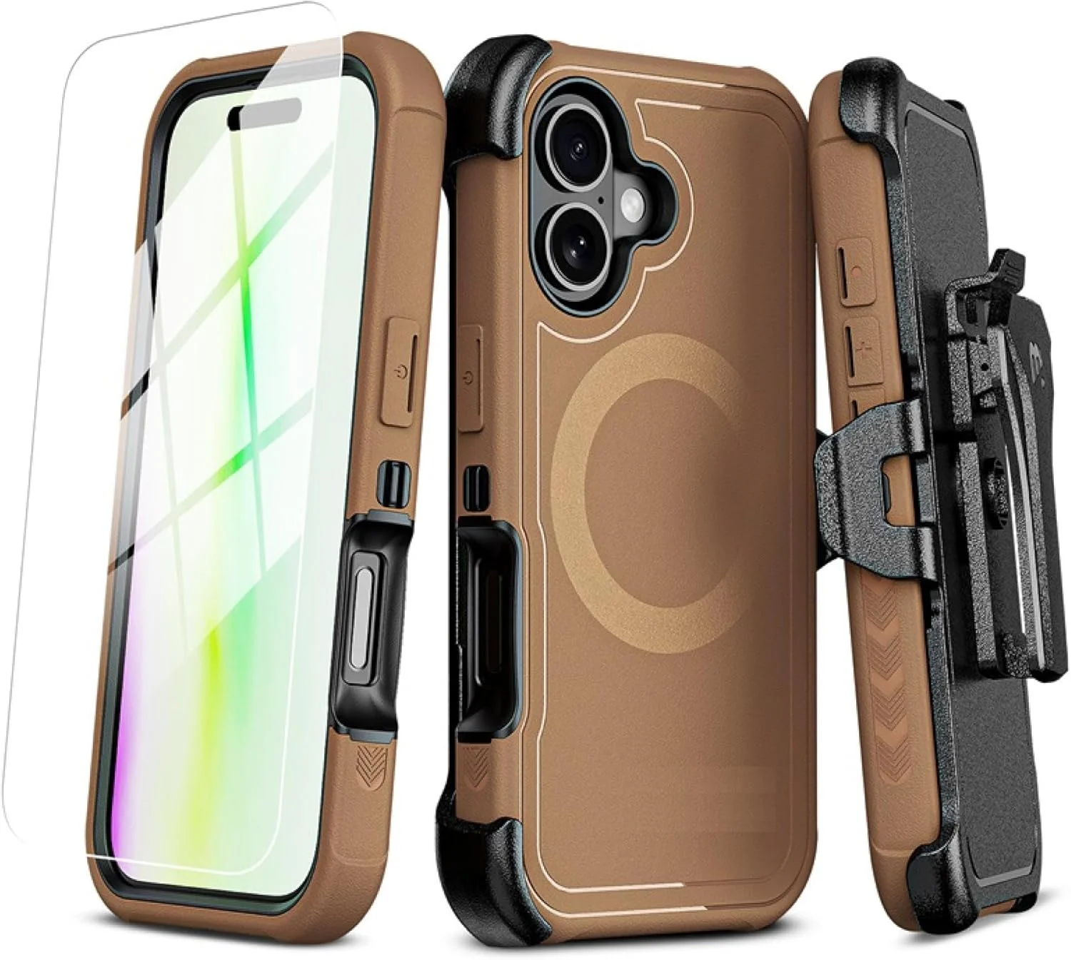 قاب محافظ گوشی مقاوم BPC سازگار با آیفون 17 6.3 اینچی - محافظت دو لایه هیبریدی با غلاف جداشدنی، پایه و حلقه شارژ مغناطیسی قهوه ای قاب محافظ گوشی مقاوم BPC سازگار با آیفون 17 6.3 اینچی - محافظت دو لایه هیبریدی با غلاف جداشدنی، پایه و حلقه شارژ مغناطیسی قهوه ای