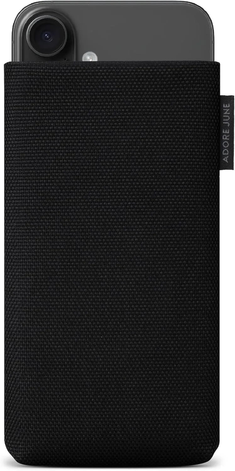 محافظ کلاسیک مشکی بازیافتی سازگار با آیفون 16 2024، پارچه مدرن و پایدار R-PES. ساخت اروپا