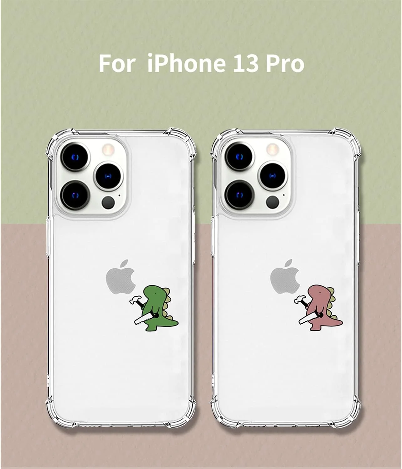 قاب گوشی آیفون 13 پرو AKAN AK20997i13P، نرم و بادوام [طرح ایکان، محبوب، دایناسور، شخصیت، شفاف، TPU، ضد لک، 4 گوشه با بالشتک هوا، ضد ضربه، ضد گرد و غبار، شارژ بی سیم]