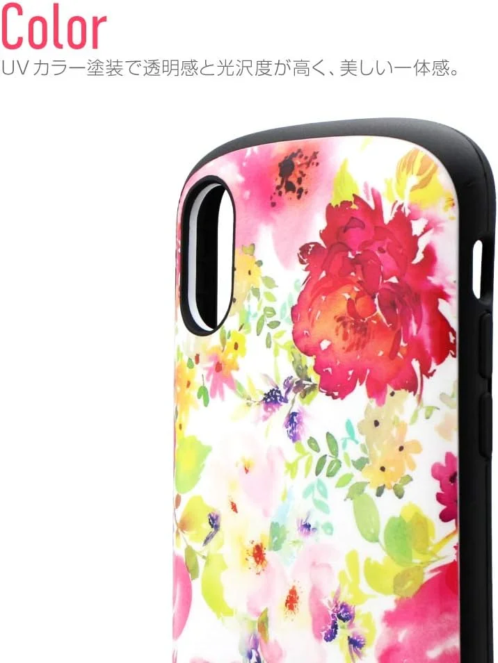 قاب محافظ هایبرید ضد ضربه آیفون XS/آیفون X، طرح پالت، گل آبی LP-MIPSHVCDC