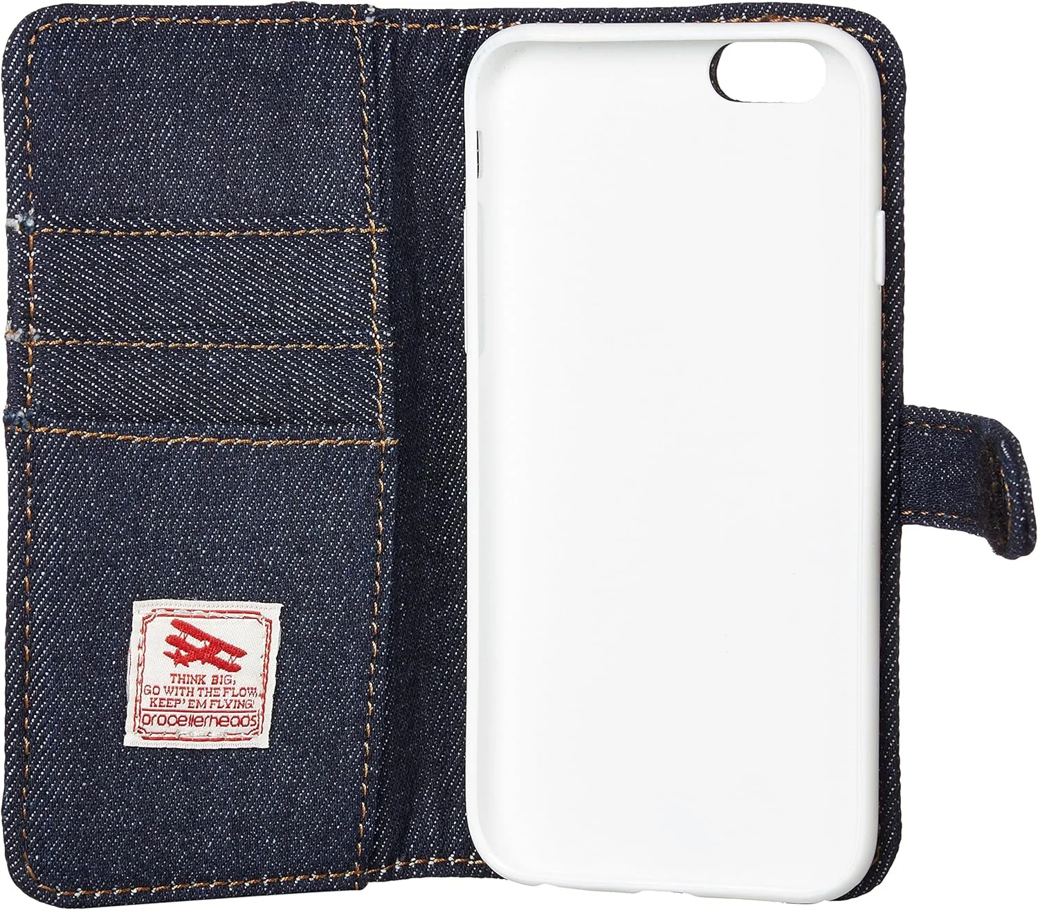 قاب گوشی هوشمند Propeller Heads 14-1496، قاب گوشی هوشمند مدل دفترچه ای Denim x Hickory برای آیفون 6/6S، زنانه، EDenim
