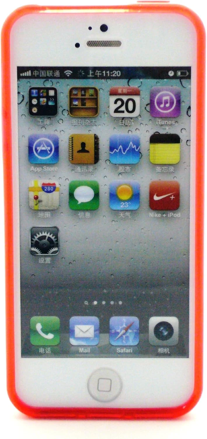 کاور نرم Goma cassion IP5TPUCS675 سازگار با آیفون 5 [پیشنهاد جدید برای صفر کردن زباله در راستای حفظ محیط زیست] قرمز شفاف