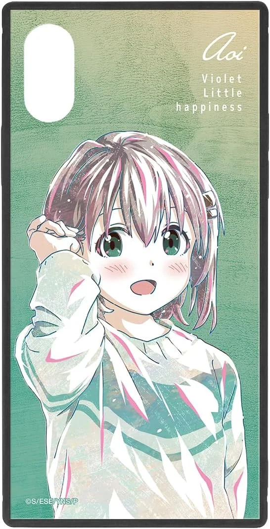 قاب آیفون شیشه ای مربعی مقاوم شده با طرح هنری آئویی از انیمه «توصیه ی کوهستان» - مناسب برای آیفون 13 مینی