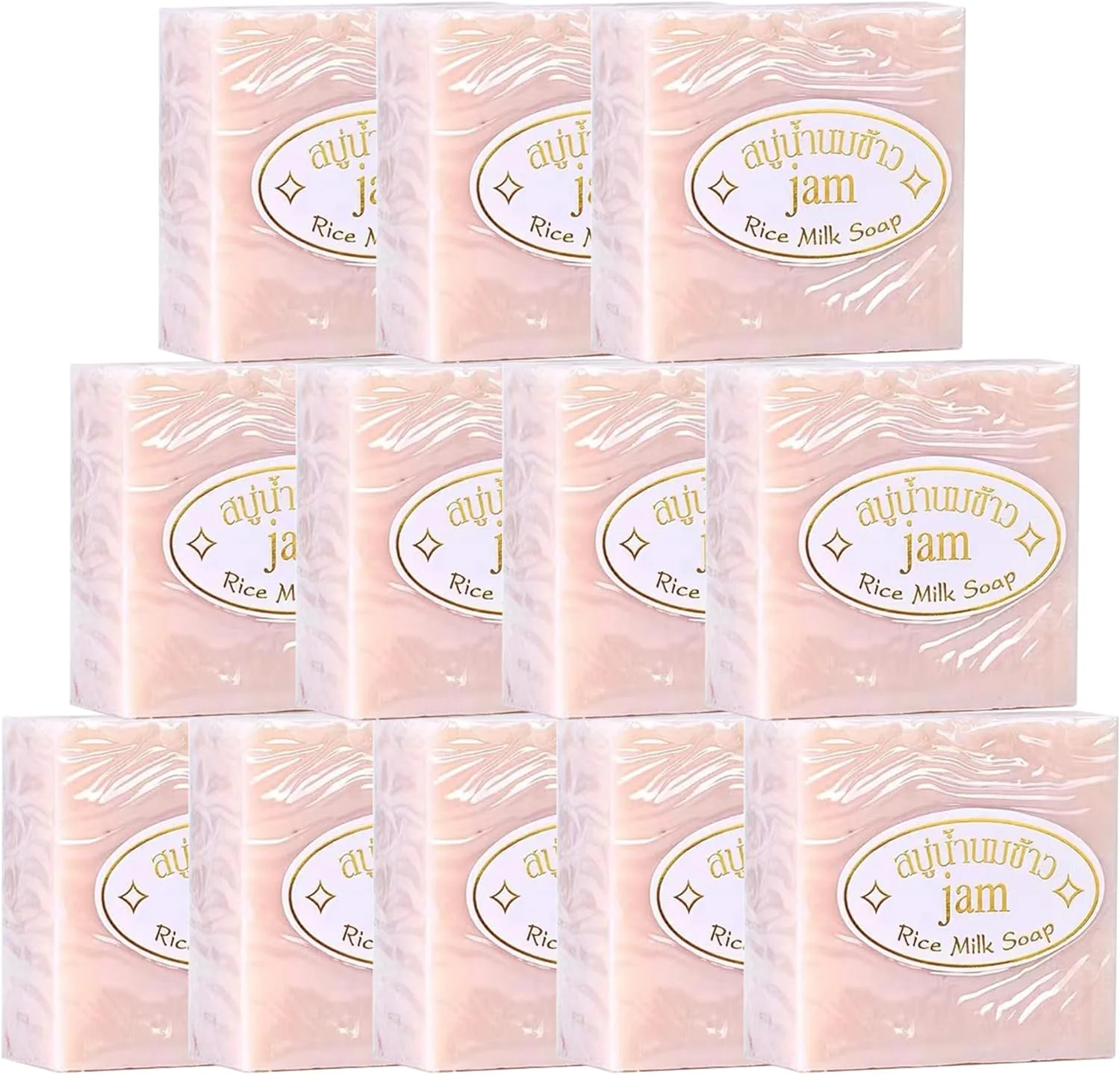 ۱۲ عدد صابون شیر برنج تایلندی اصل، صابون دست ساز طبیعی برای پاکسازی و روشن کردن صورت، شستشوی بدن، از بین بردن چربی صورت، شستشوی دست، حاوی ویتامین E، کلاژن و گلوتاتیون