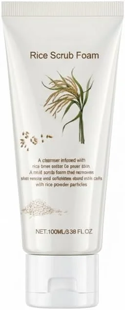 پاک کننده صورت برنج آزونی، پاک کننده روغن صورت، کرم پاک کننده صورت، مرطوب کننده، روشن کننده و پاک کننده عمیق، وگان، ارگانیک، شستشوی صورت برای پوست های حساس، معمولی و چرب