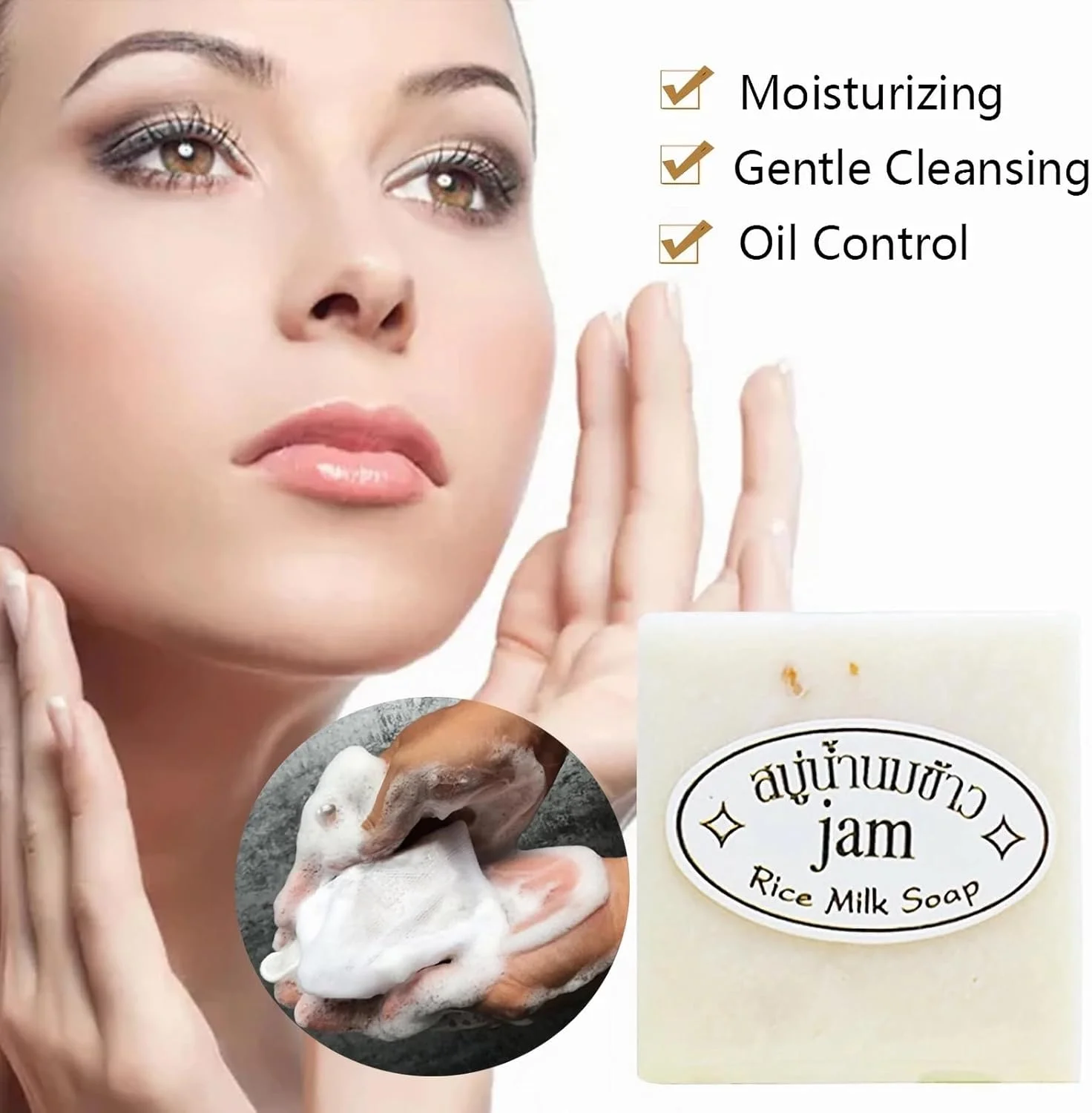 ۱۲ عدد صابون شیر برنج تایلندی اصل، صابون دست ساز طبیعی برای پاکسازی و روشن کردن صورت، شستشوی بدن، از بین بردن چربی صورت، شستشوی دست، حاوی ویتامین E، کلاژن و گلوتاتیون