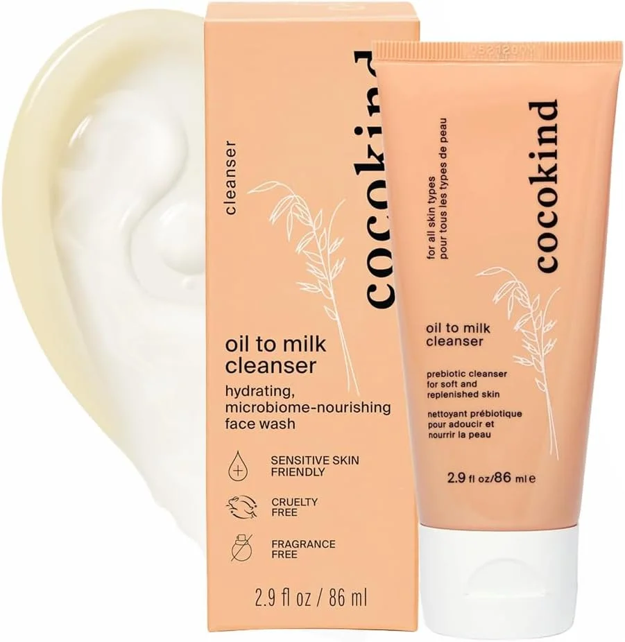 شوینده صورت روغن به شیر Cocokind، پاک کننده روغنی و پاک کننده آرایش روغنی - روغن پاک کننده، شیر پاک کننده و کرم پاک کننده صورت