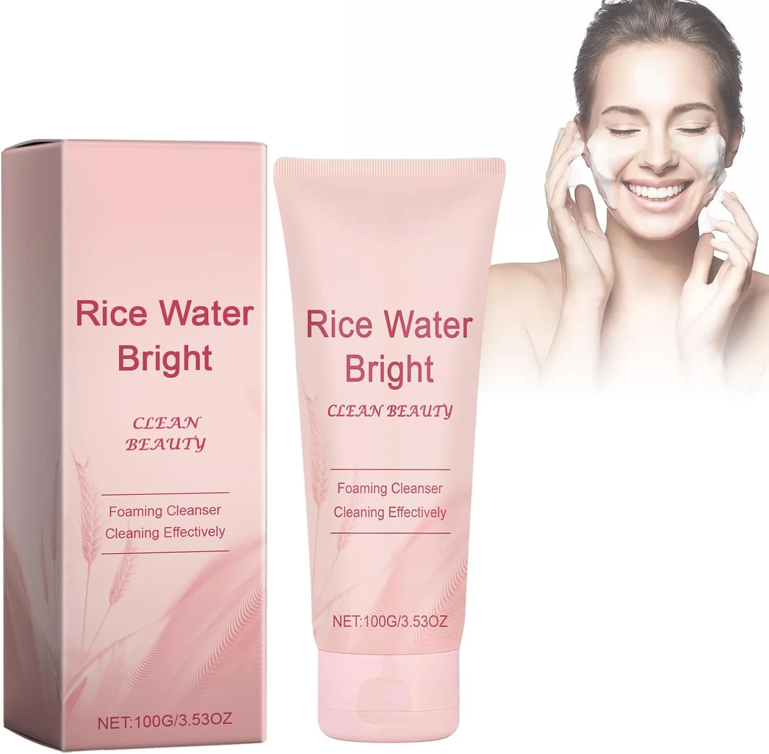 شوینده صورت برنج، شوینده صورت روشن کننده و کف کننده، شوینده فوم برنج مراقبت روزانه، شوینده عمیق صورت، لایه برداری ملایم و مرطوب کننده، مناسب برای انواع پوست