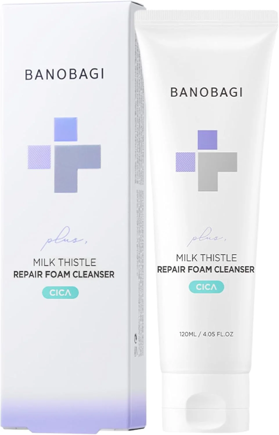 فوم شستشوی صورت بانوباگی حاوی خار مریم - شوینده آبرسان صورت برای پوست حساس حاوی سیکا، هیالورونیک اسید، سالیسیلیک اسید | لایه بردار و پاک کننده عمیق پوست صورت (120 میلی لیتر)