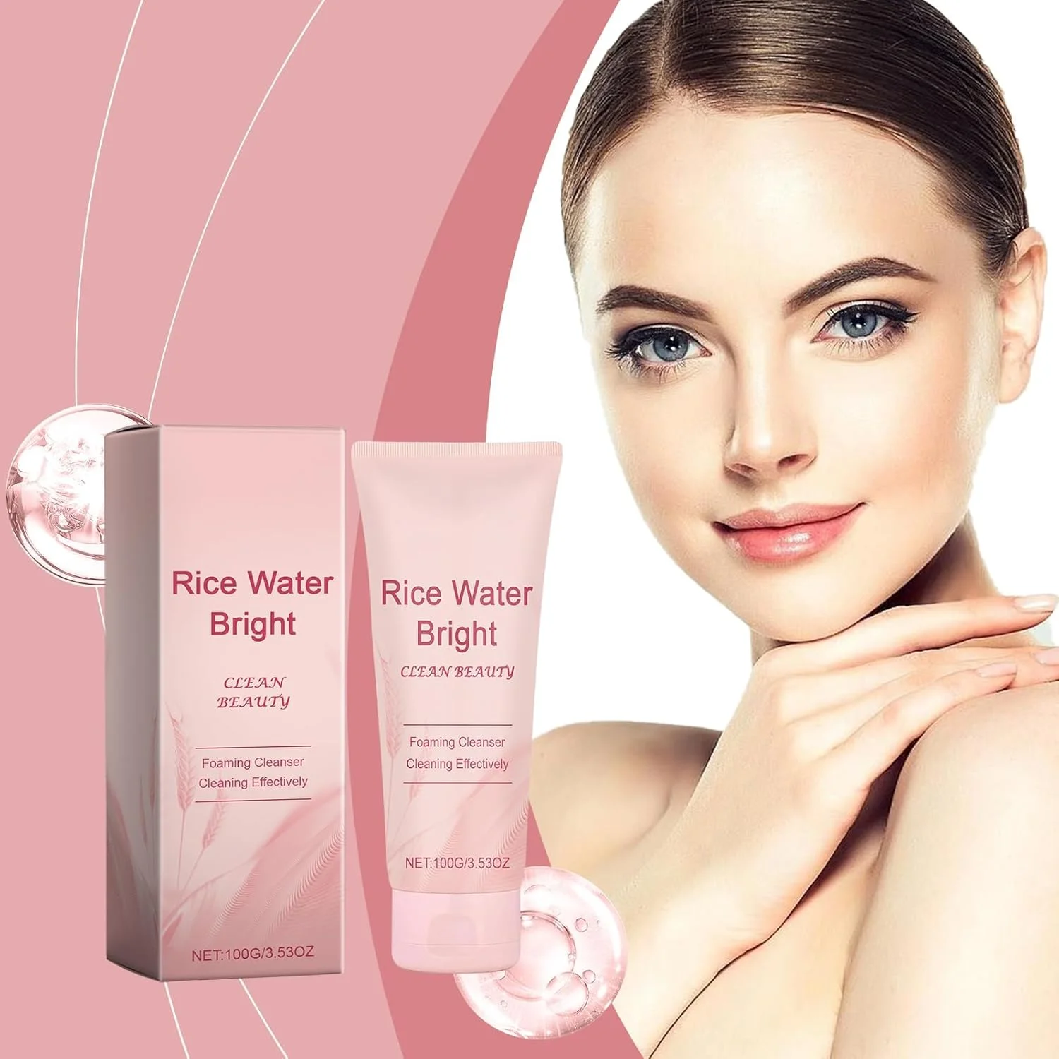 شوینده صورت برنج، شوینده صورت روشن کننده و کف کننده، شوینده فوم برنج مراقبت روزانه، شوینده عمیق صورت، لایه برداری ملایم و مرطوب کننده، مناسب برای انواع پوست