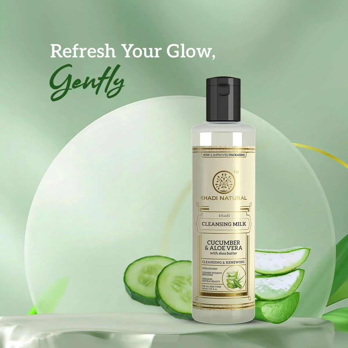 شیر پاک‌کن خیار و آلوئه ورا طبیعی KHADI (جدید)