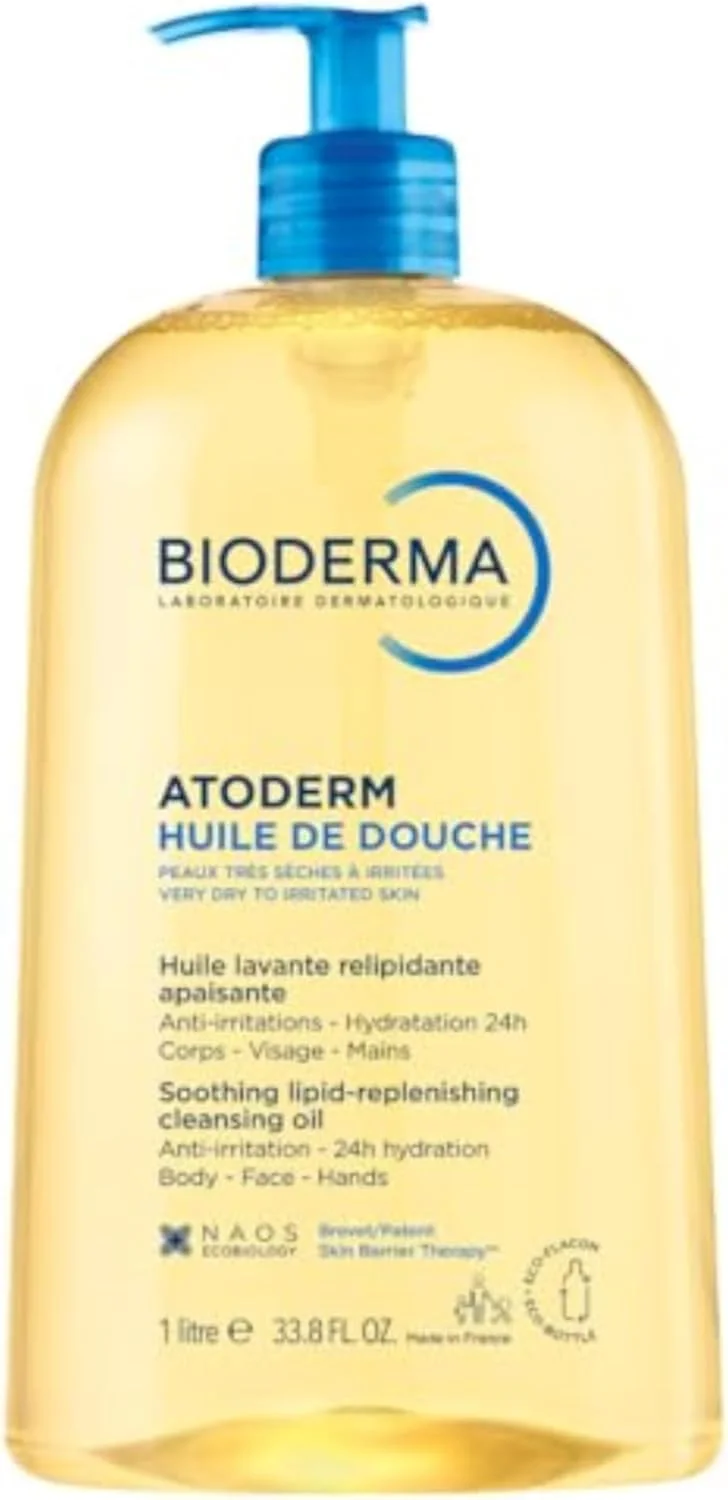 روغن پاک کننده التیام بخش پوست خشک و حساس Bioderma Atoderm Huile De Douche، 1 لیتر