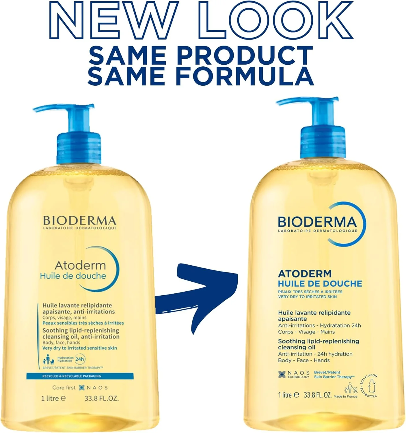 روغن پاک کننده التیام بخش پوست خشک و حساس Bioderma Atoderm Huile De Douche، 1 لیتر