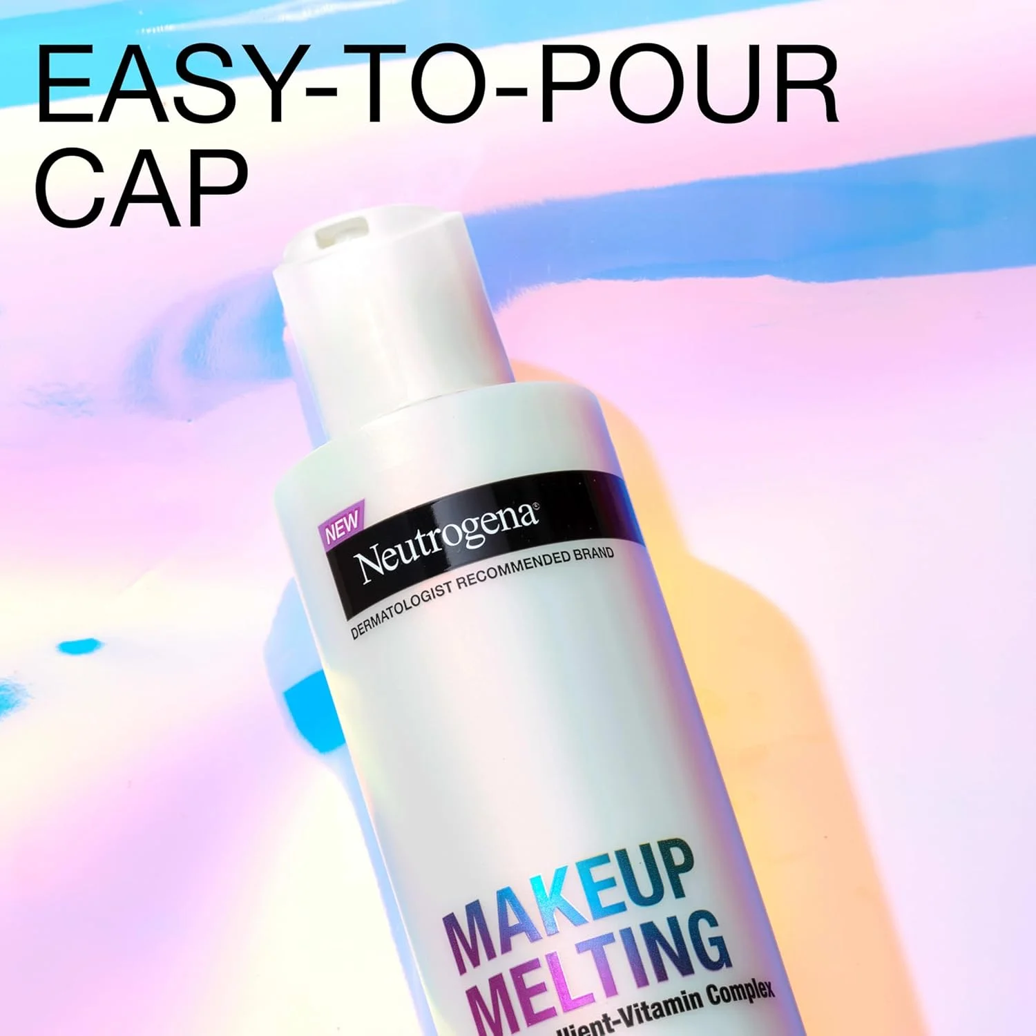 شیر پاک کننده آرایش میسلار نوتروژینا با کمپلکس امولینت-ویتامین 7%، پاک کننده ملایم آرایش چشم، لب و صورت بدون عطر برای پوست های حساس و خشک، فاقد چربی، 200 میلی لیتر