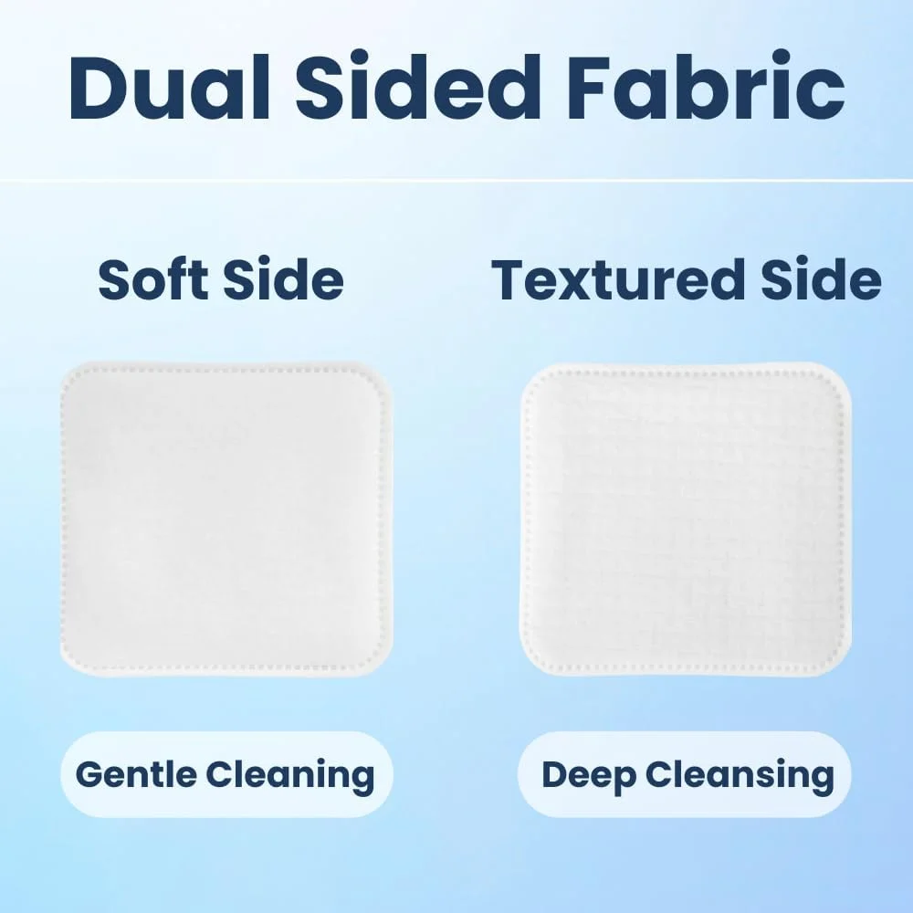 پدهای آرایشی پنبه ای برای صورت، 80 عدد پد بزرگ دو طرفه پاک کننده آرایش، تونر، میسلار واتر، بدون پرز و پارگی، بدون ریزش، پدهای مراقبت از پوست سه لایه، طرف بافت دار و فوق العاده نرم - 1 بسته