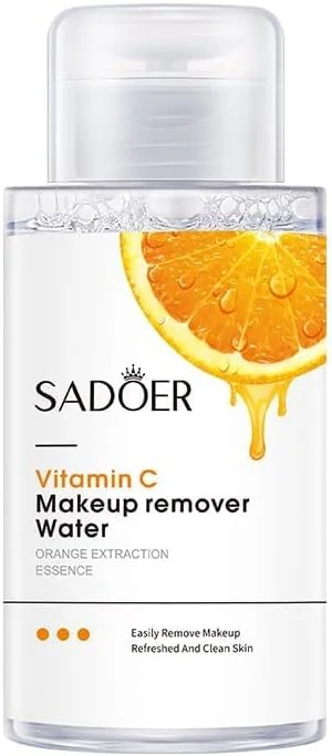 آب پاک کننده صورت ویتامین C، پاک کننده آرایش و شوینده صورت، پاک کننده بر پایه آب با VC برای حل کردن چربی و آرایش، پاک کننده ملایم پوست برای پوستی شاداب و آبرسانی شده