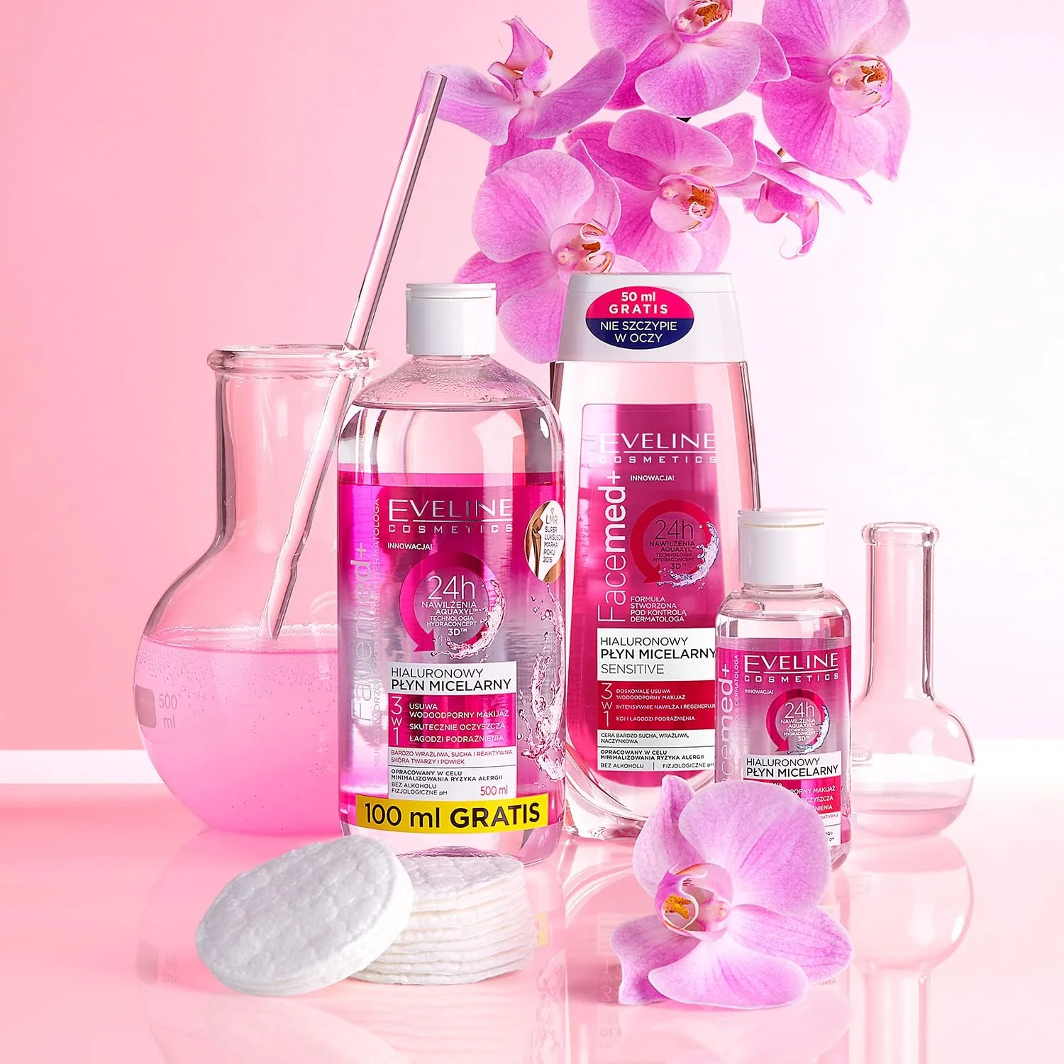 محلول میسلار سه در یک Eveline Cosmetics Facemed حجم 100 میلی لیتر