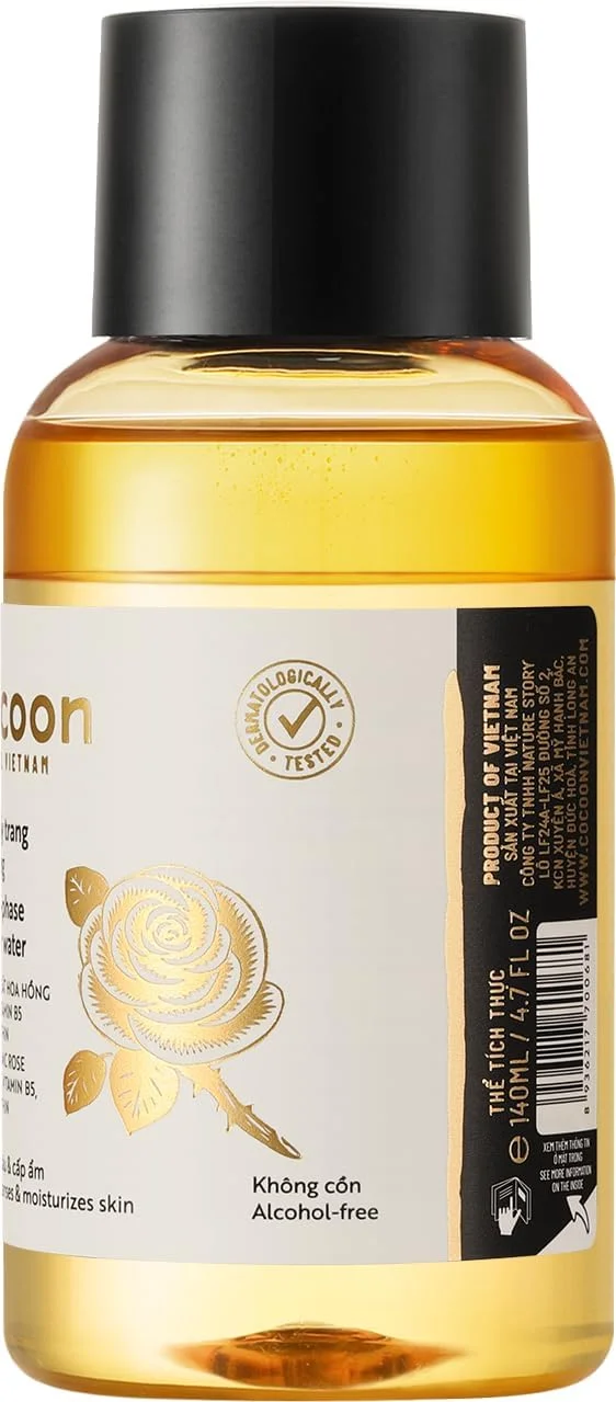 میسلار واتر دوفاز رز ۱۴۰ میلی لیتر - پاک کننده آرایش با هیدروسول رز ارگانیک، ویتامین B5 و آستاگزانتین - پاک کننده آبرسان و ضد پیری برای پوست حساس - وگان، بدون الکل، بدون پارابن