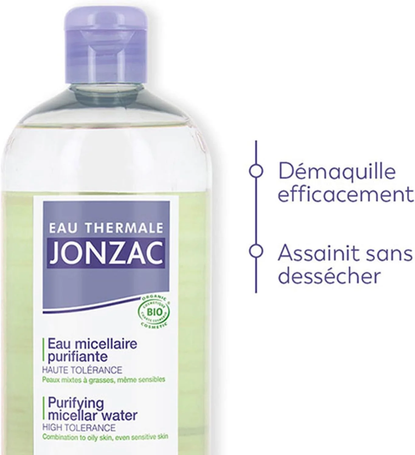 آب پاک کننده میسلار پوست چرب و مختلط ارگانیک Jonzac، 500 میلی لیتر